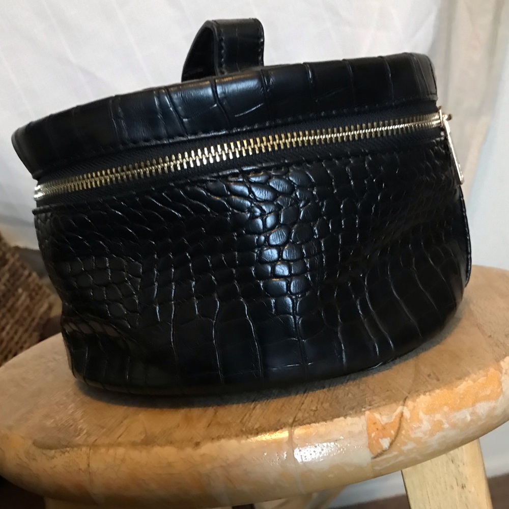 Faux crocodile makeup bag